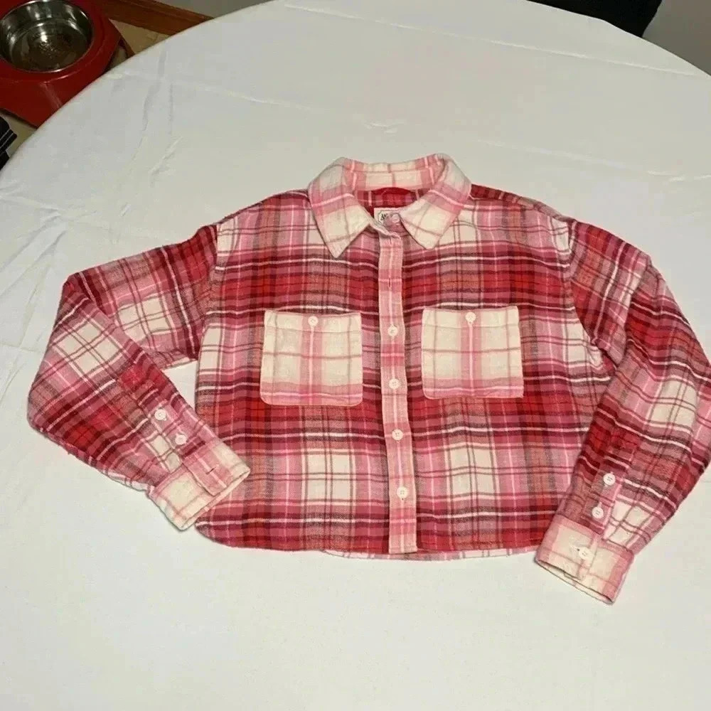AMERICAN Eagle Women’s Long Sleeve, Plaid Top. Size XXS. Excellent Condition.